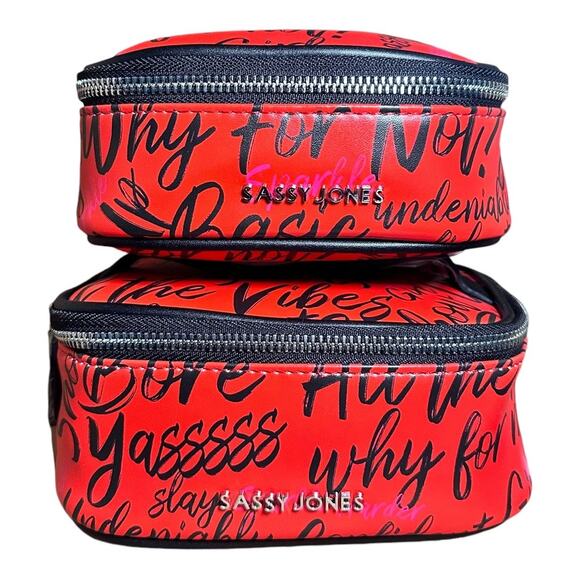 Sassy Jones 2-Piece Printed Nesting Cosmetic Bag Set - Picture 2 of 12